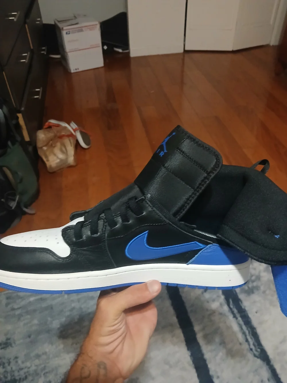 Nike Air Jordan 1 Mid Black/Blue Men's Sneakers